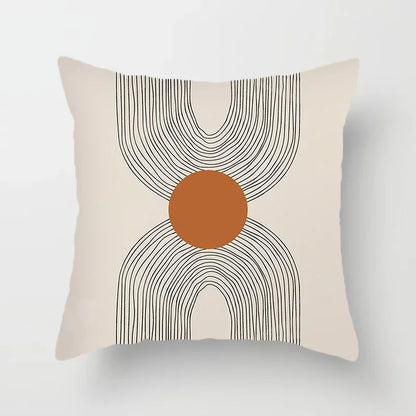 Housse de coussin décorative élégante noire et blanche à motifs abstraits