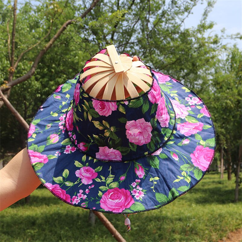 Chapeau de soleil ajustable en bambou naturel 