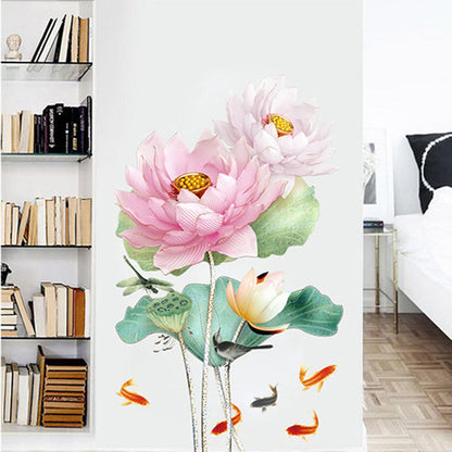 Magnifique autocollant mural floral en vinyle