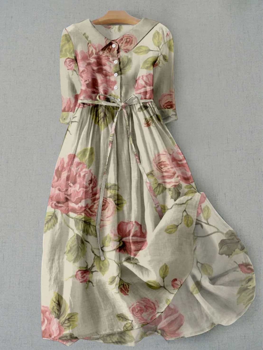 Pretty Patterned Short Sleeve Summer Dress - Halri