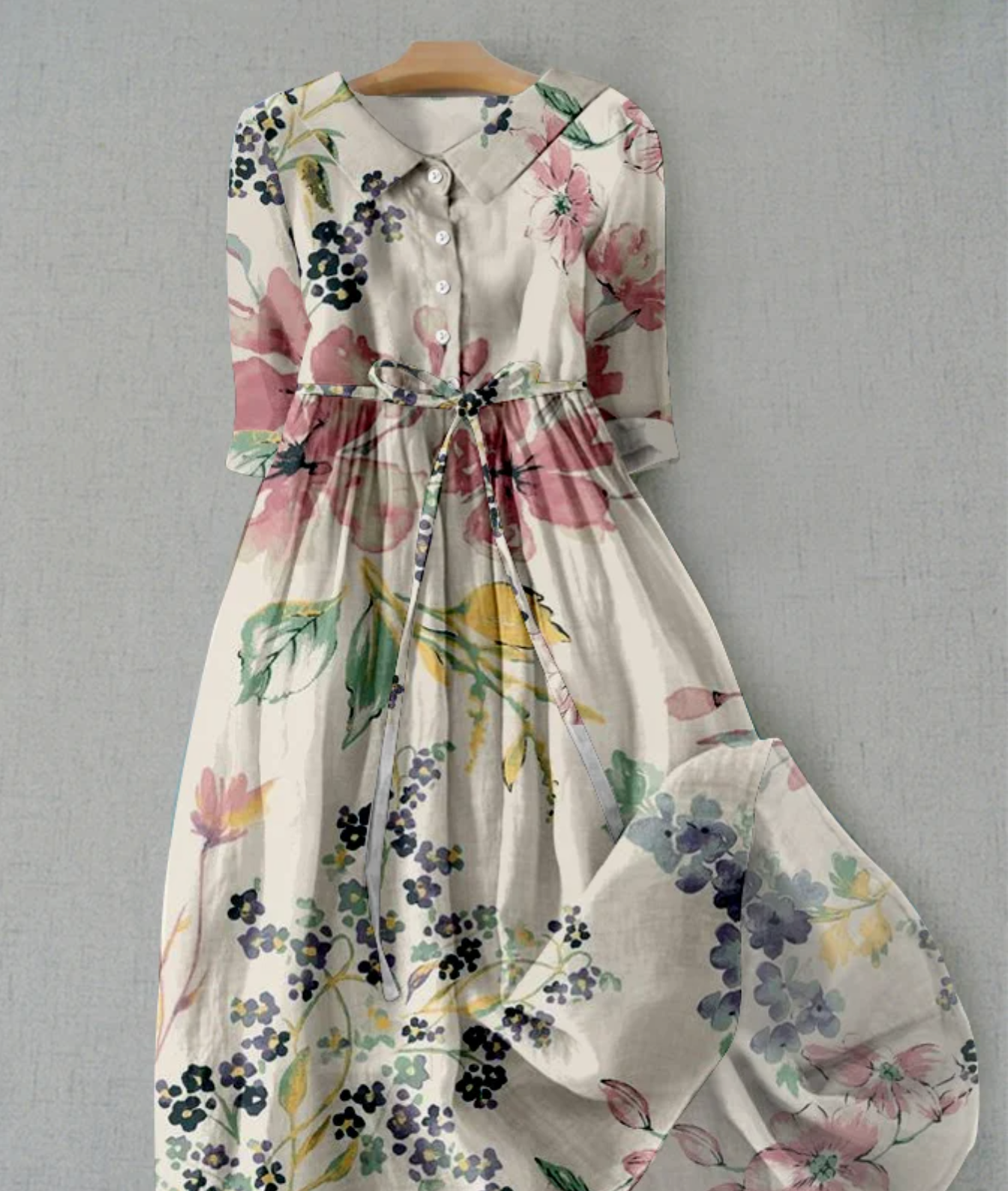Pretty Patterned Short Sleeve Summer Dress