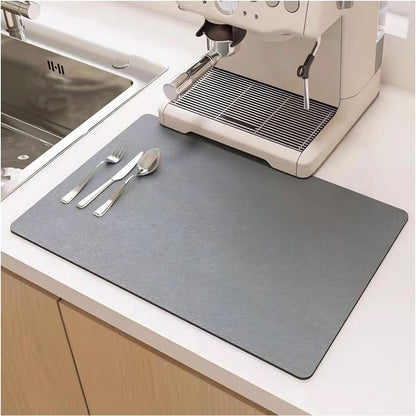 Tapis absorbant pour égoutter les comptoirs de cuisine