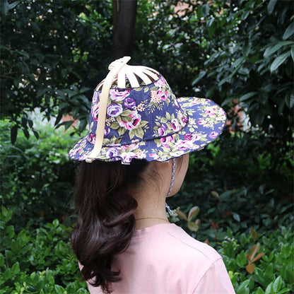 Chapeau de soleil ajustable en bambou naturel 