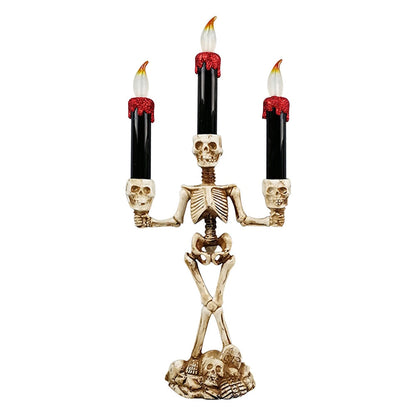 Bougies chauffe-plat squelette effrayantes pour Halloween