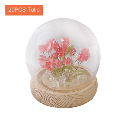 Lampe de table en verre à motif floral magnifique
