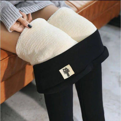 Leggings en cachemire chaud pour femme, taille haute gainante