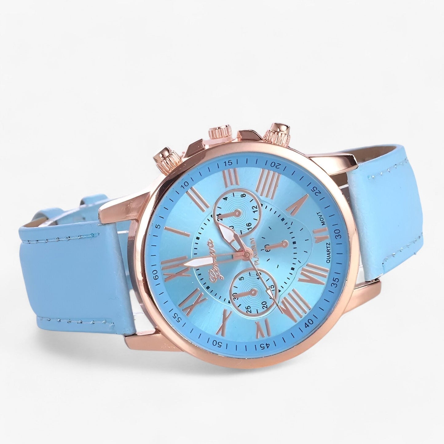 Montre femme étanche en cuir 42 mm