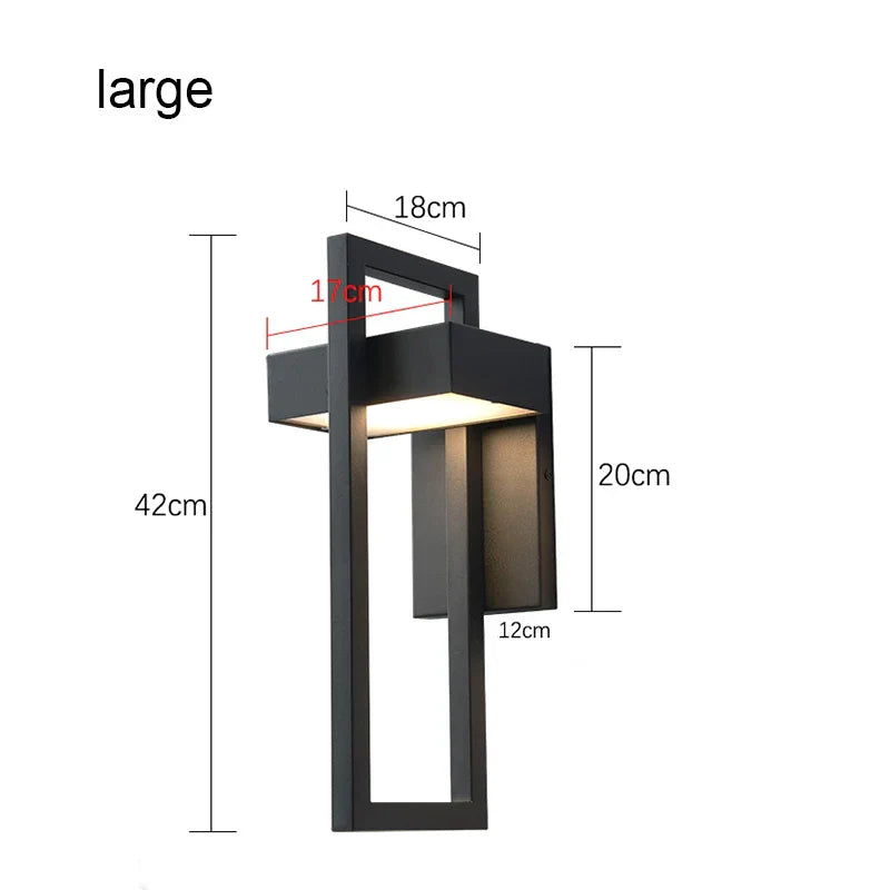 Applique murale extérieure LED noire rustique 10W étanche