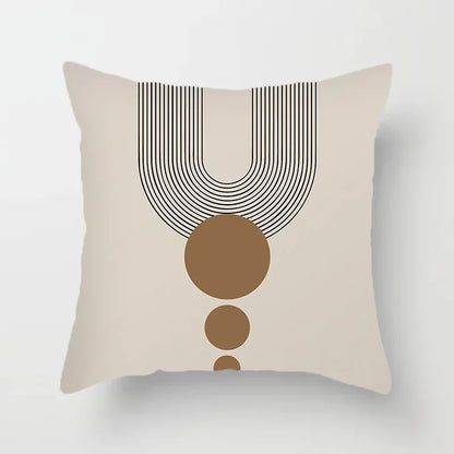 Housse de coussin décorative élégante noire et blanche à motifs abstraits