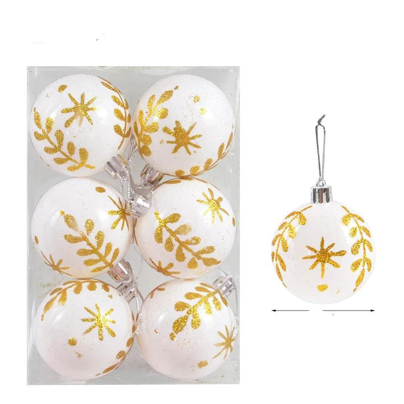 Ensemble de 6 boules de Noël en verre coloré