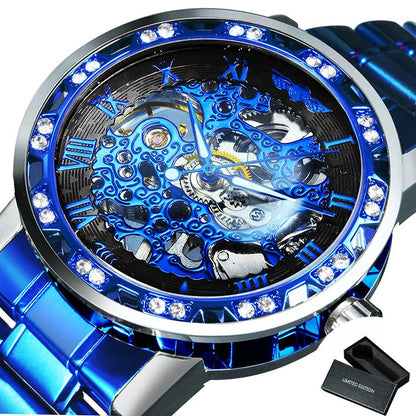 Montre squelette automatique audacieuse pour homme 