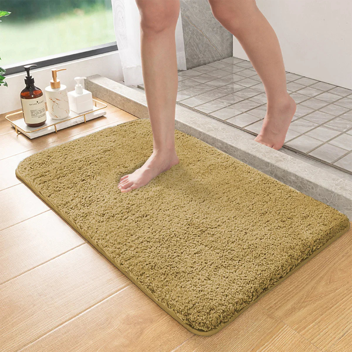 Tapis de bain moelleux | Doux, absorbant et antidérapant