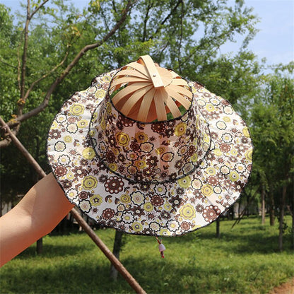 Chapeau de soleil ajustable en bambou naturel 