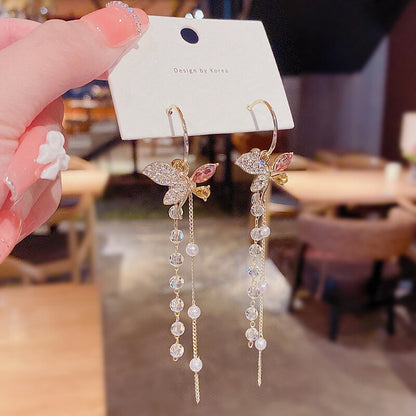 Magnifiques boucles d'oreilles pendantes à motif floral