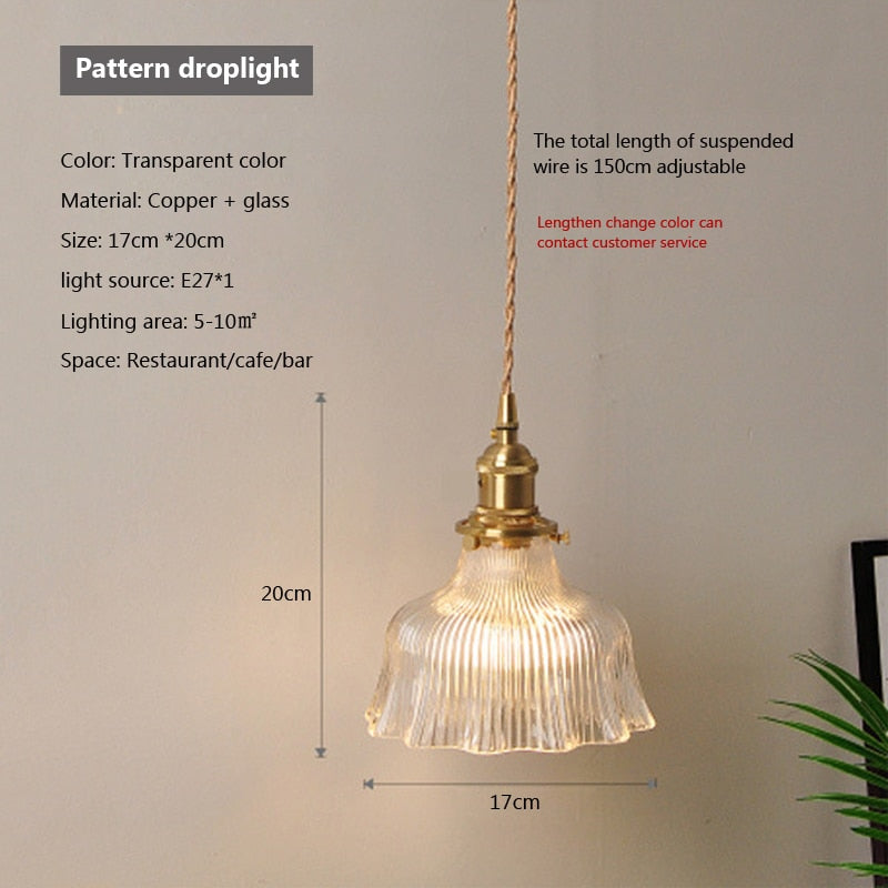 Suspension moderne en verre transparent