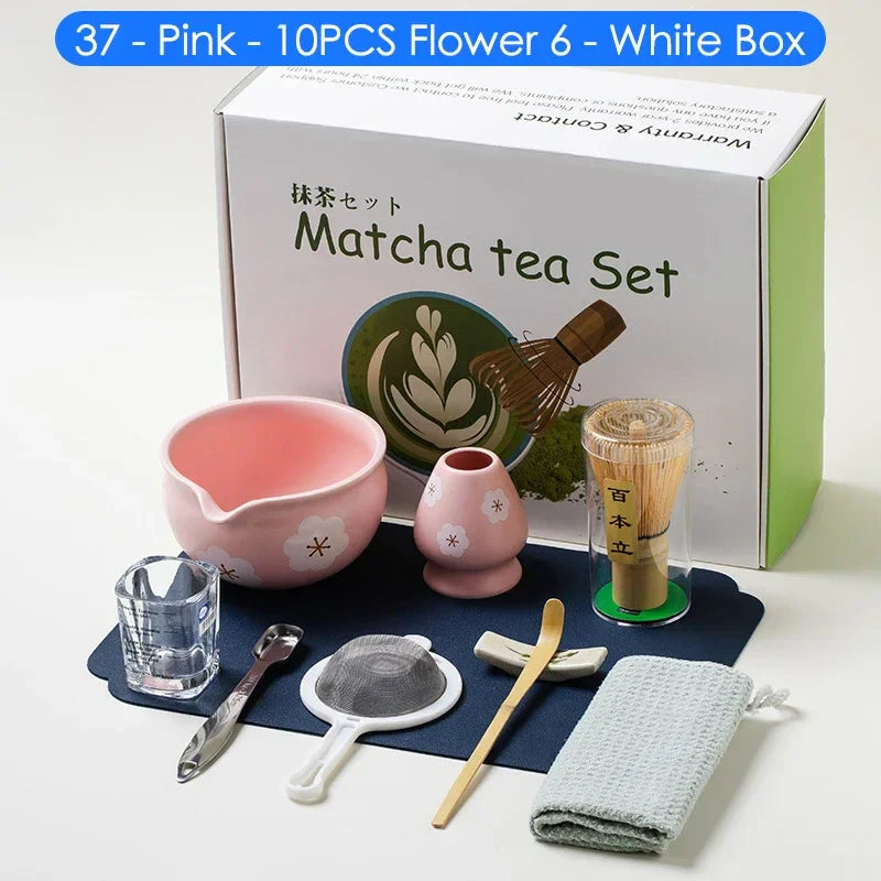 Variant image for Japanese Matcha Tea Set 10-Piece Natural Bamboo Ceramic Standard Size-3