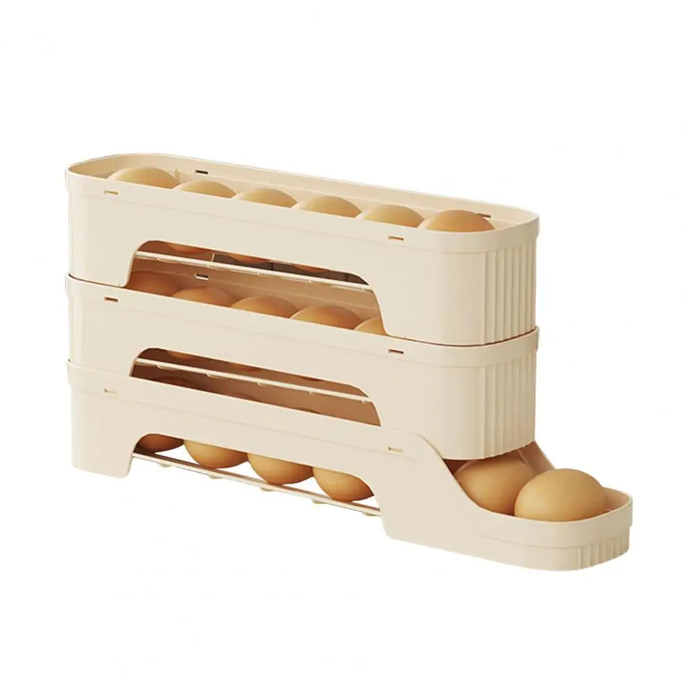 Boîte de rangement compacte à 4 niveaux transparente pour œufs