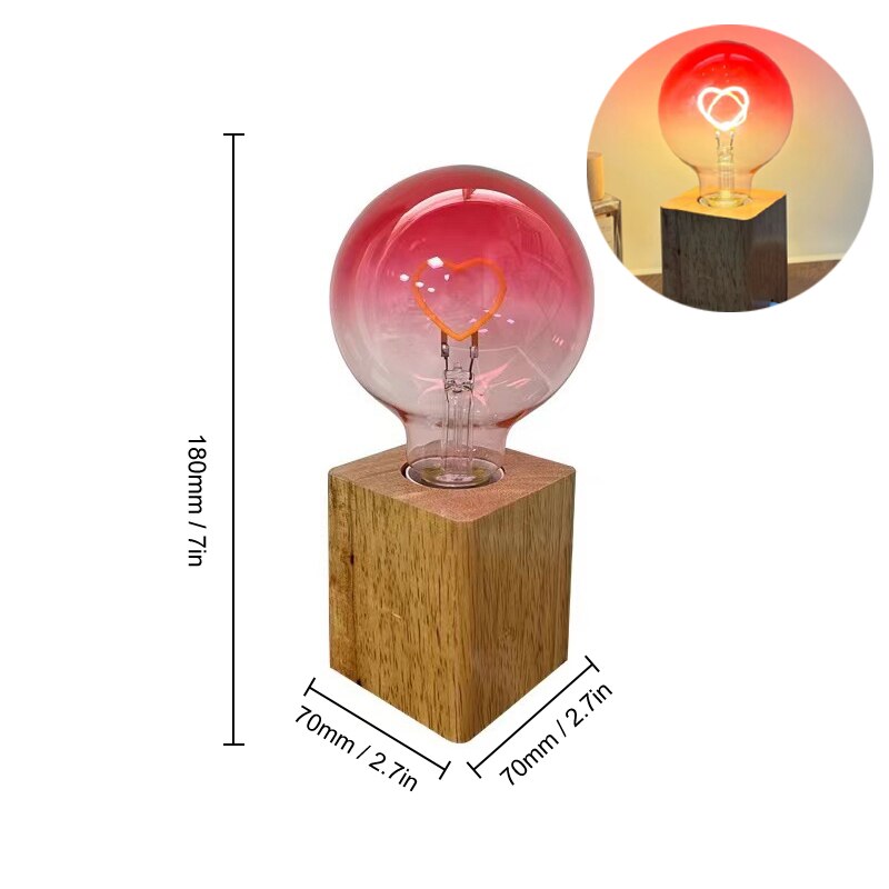 Lampe d'ambiance LED en forme de cœur romantique
