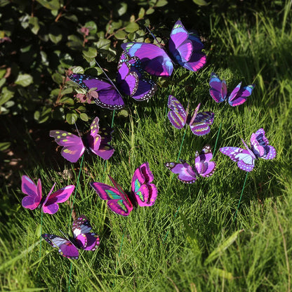 Vibrant Outdoor Butterfly Garden Decor Set of 10 - Halri