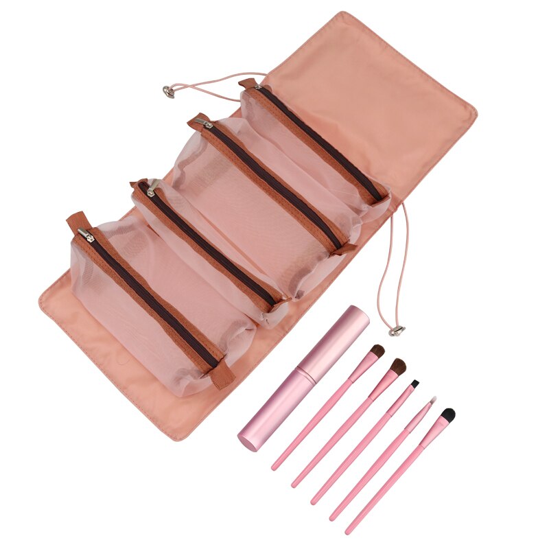 Trousse de rangement de maquillage pliable et portable pour les voyages