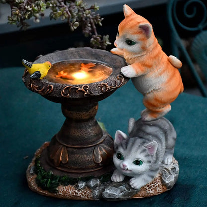 Lampe de table figurine chat colorée