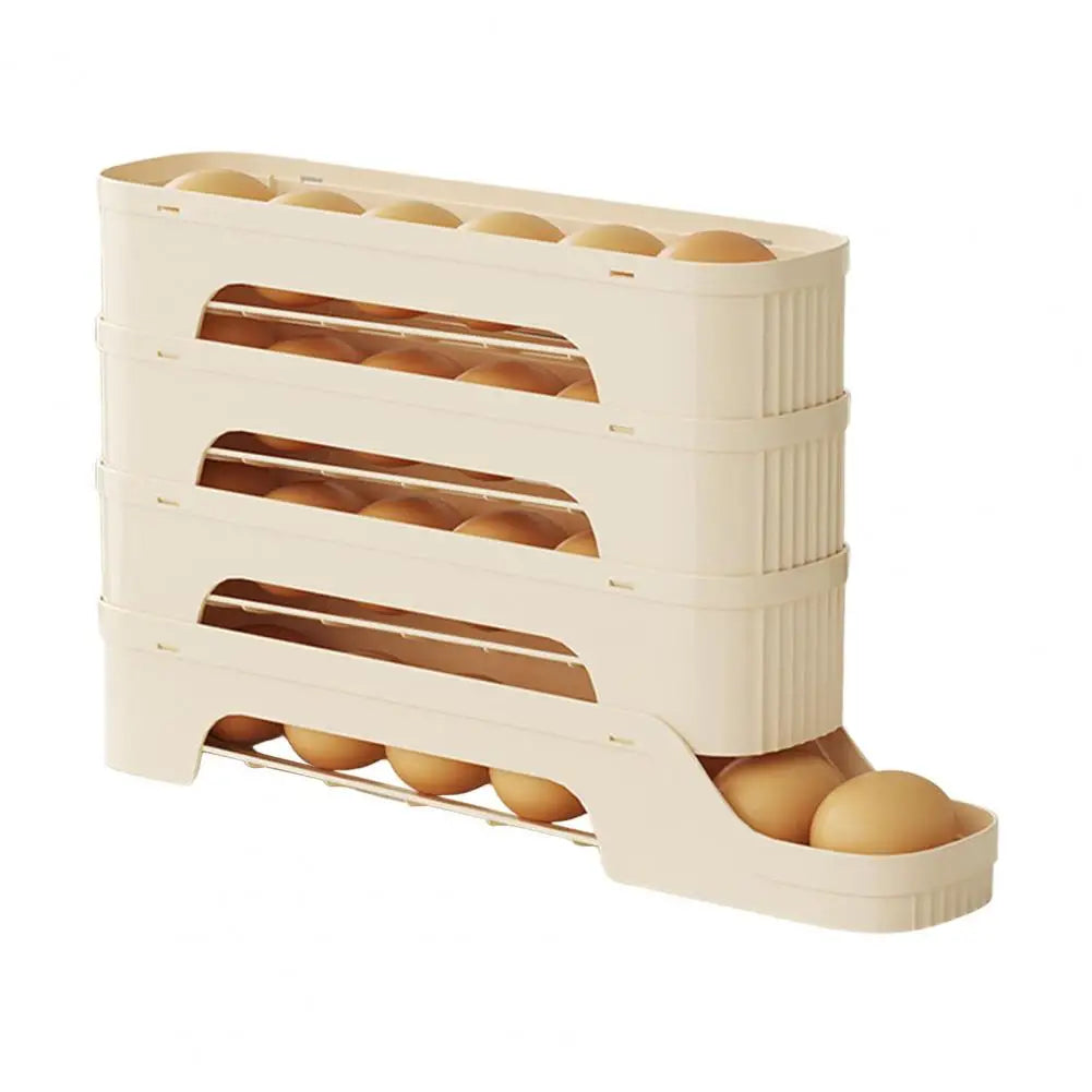 Boîte de rangement compacte à 4 niveaux transparente pour œufs
