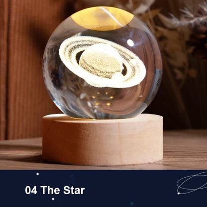 Lampe de nuit galaxie cosmique | Boule de cristal LED avec étoiles