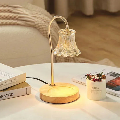 Petite lampe à bougie électrique à motif floral