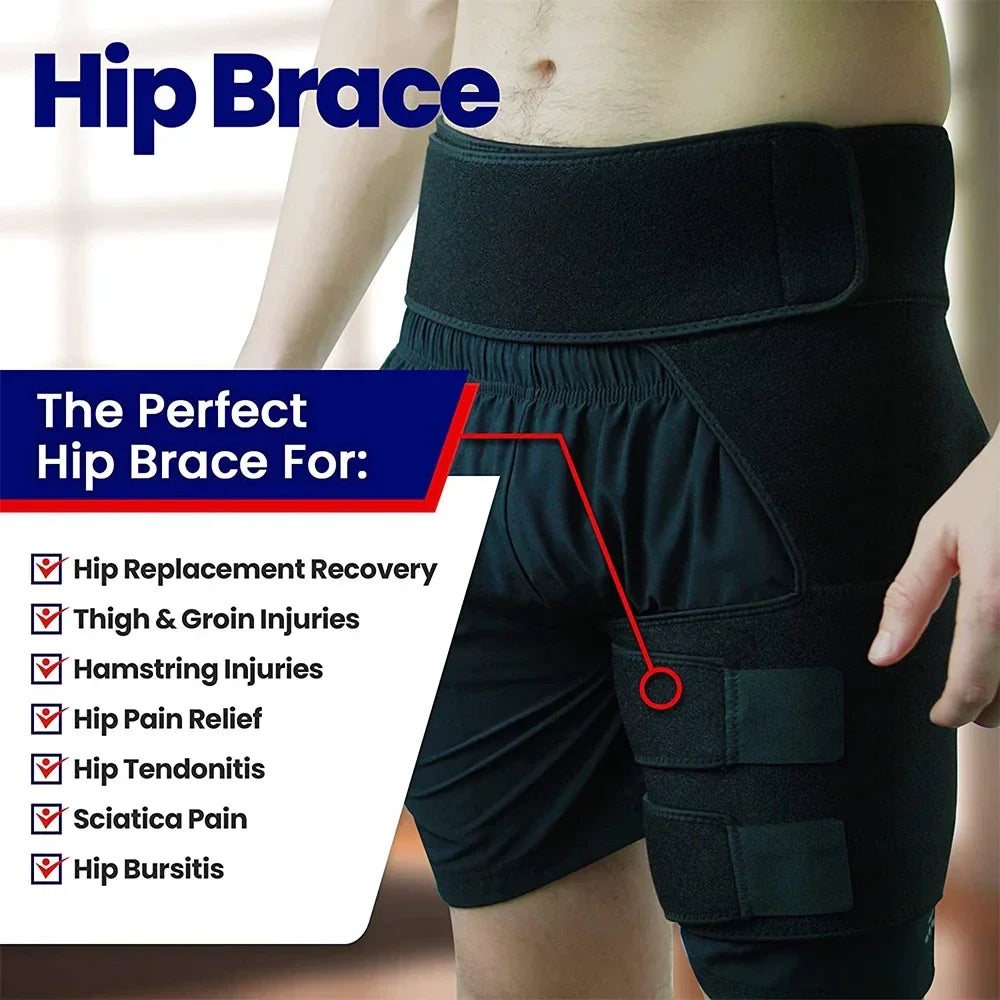 Neoprene Thigh Support Wrap - Adjustable Compression Sleeve