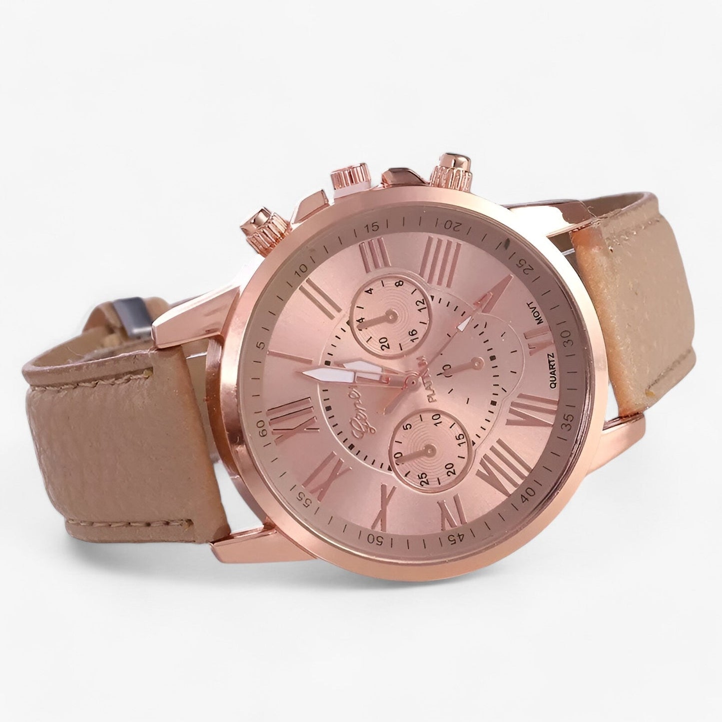 Montre femme étanche en cuir 42 mm