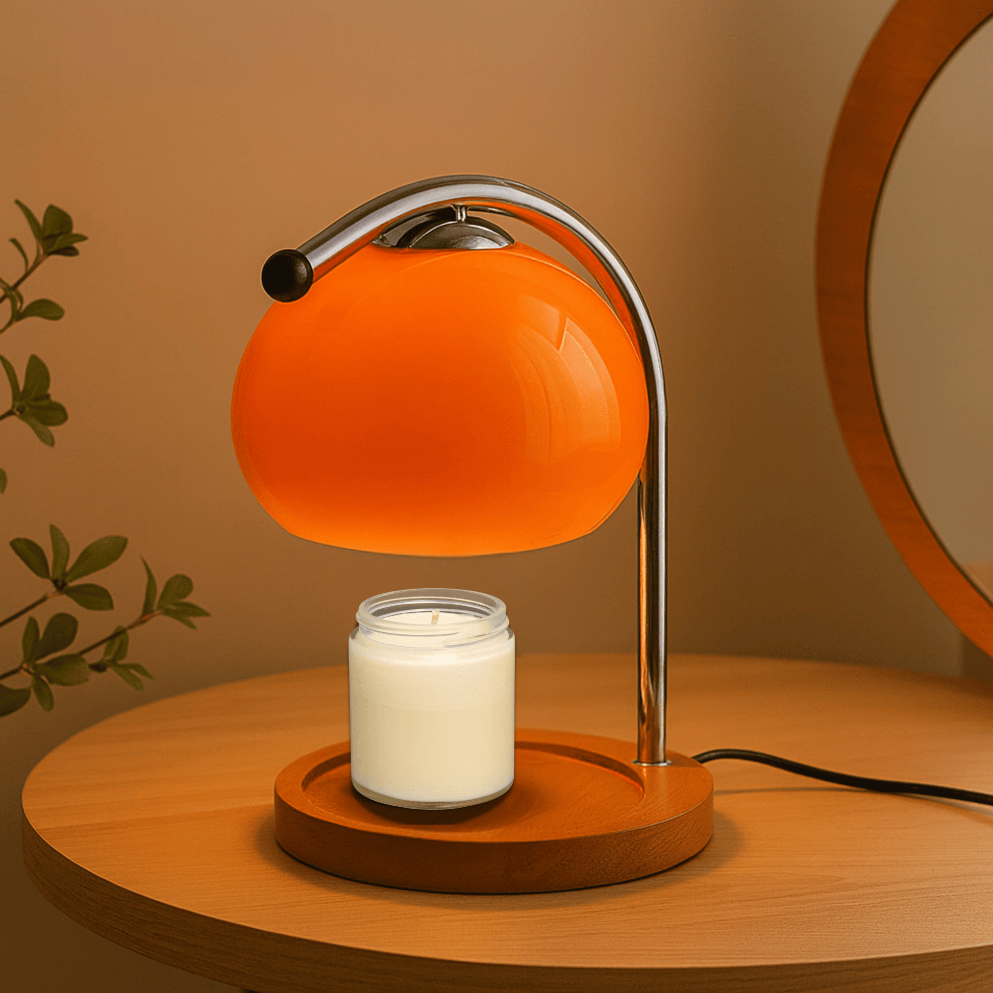 Stained Glass Aroma Lamp with LED Light – Candle Warmer for Aromatherapy, Smokeless and Elegant Design 2