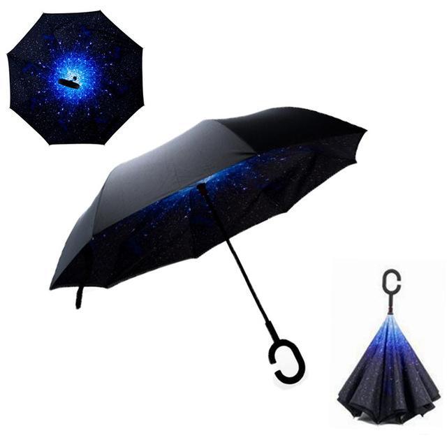 Parapluie compact automatique imperméable à retournement automatique