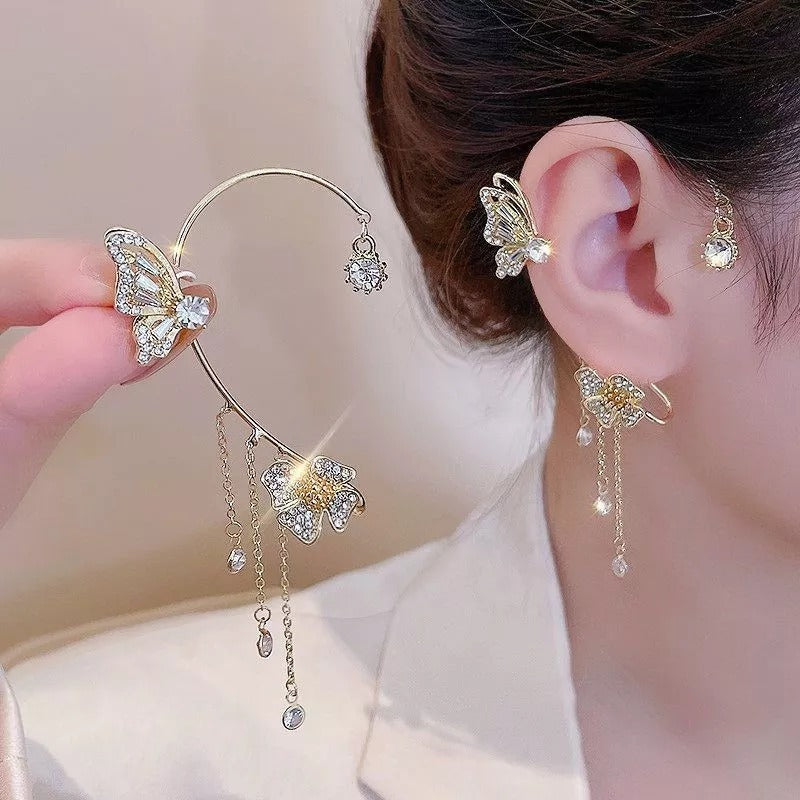Beautiful Butterfly Earrings with Sparkling Zirconia Stones - Halri