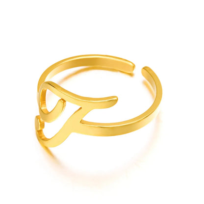 Bague initiale monogramme manuscrite personnalisée