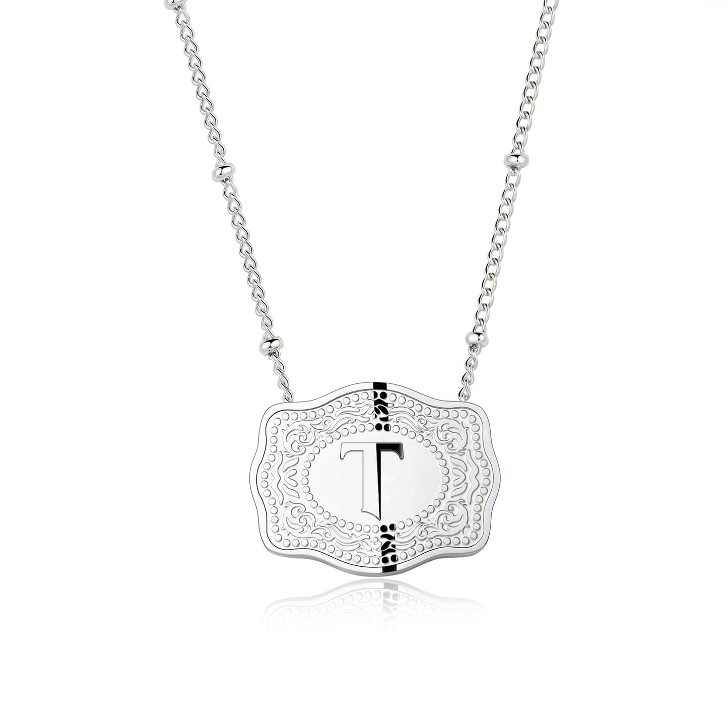 Collier pendentif lettre initiale avec boucle
