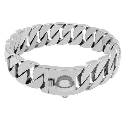 Collier pour chien en métal résistant - Collier pour animaux de compagnie en acier robuste