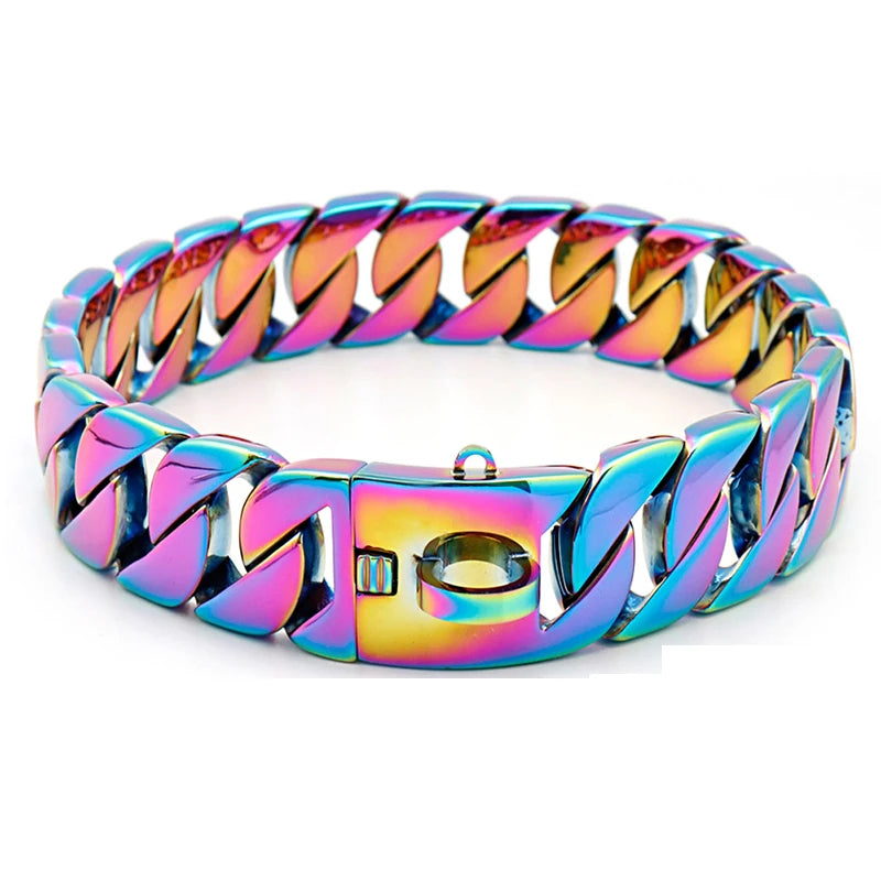Collier pour chien en métal résistant - Collier pour animaux de compagnie en acier robuste