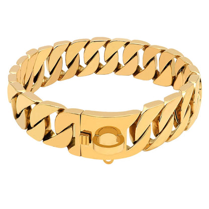 Collier pour chien en métal résistant - Collier pour animaux de compagnie en acier robuste
