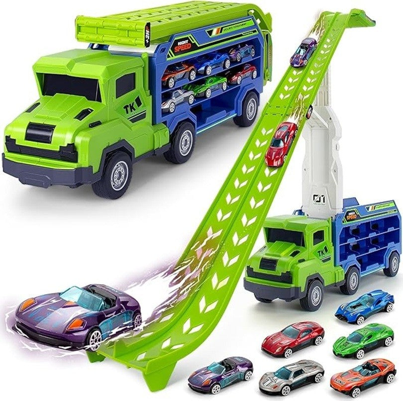 Durable Car Carrier Toy Set with Diecast Cars - Halri