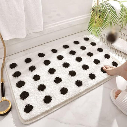Soft Grippy Bathroom Mat with Dots – Quick Dry Bath Rug - Halri