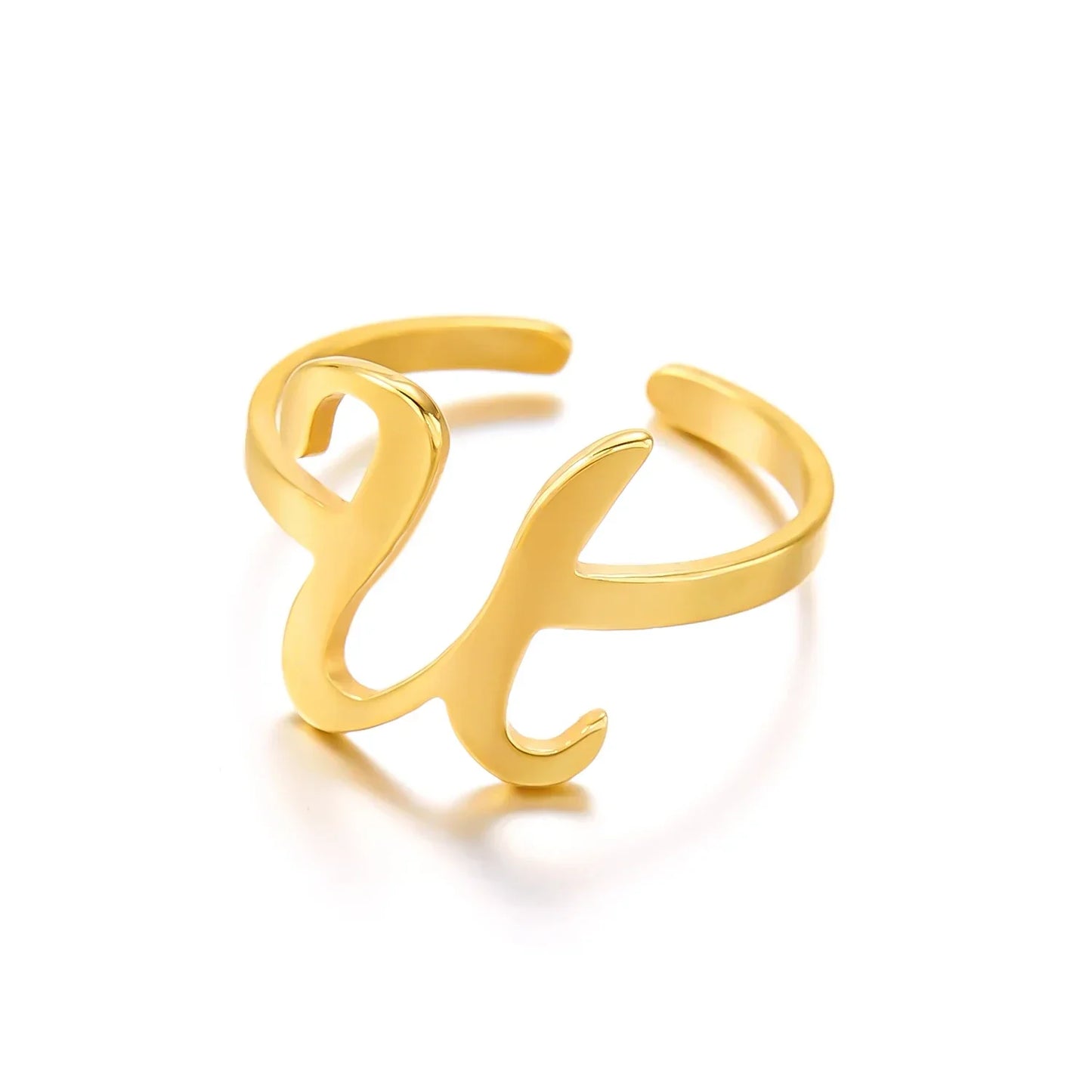 Bague initiale monogramme manuscrite personnalisée