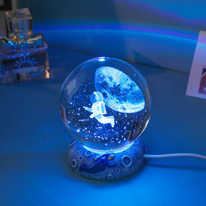 Lampe de table LED globe océanique colorée