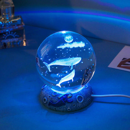 Lampe de table LED globe océanique colorée