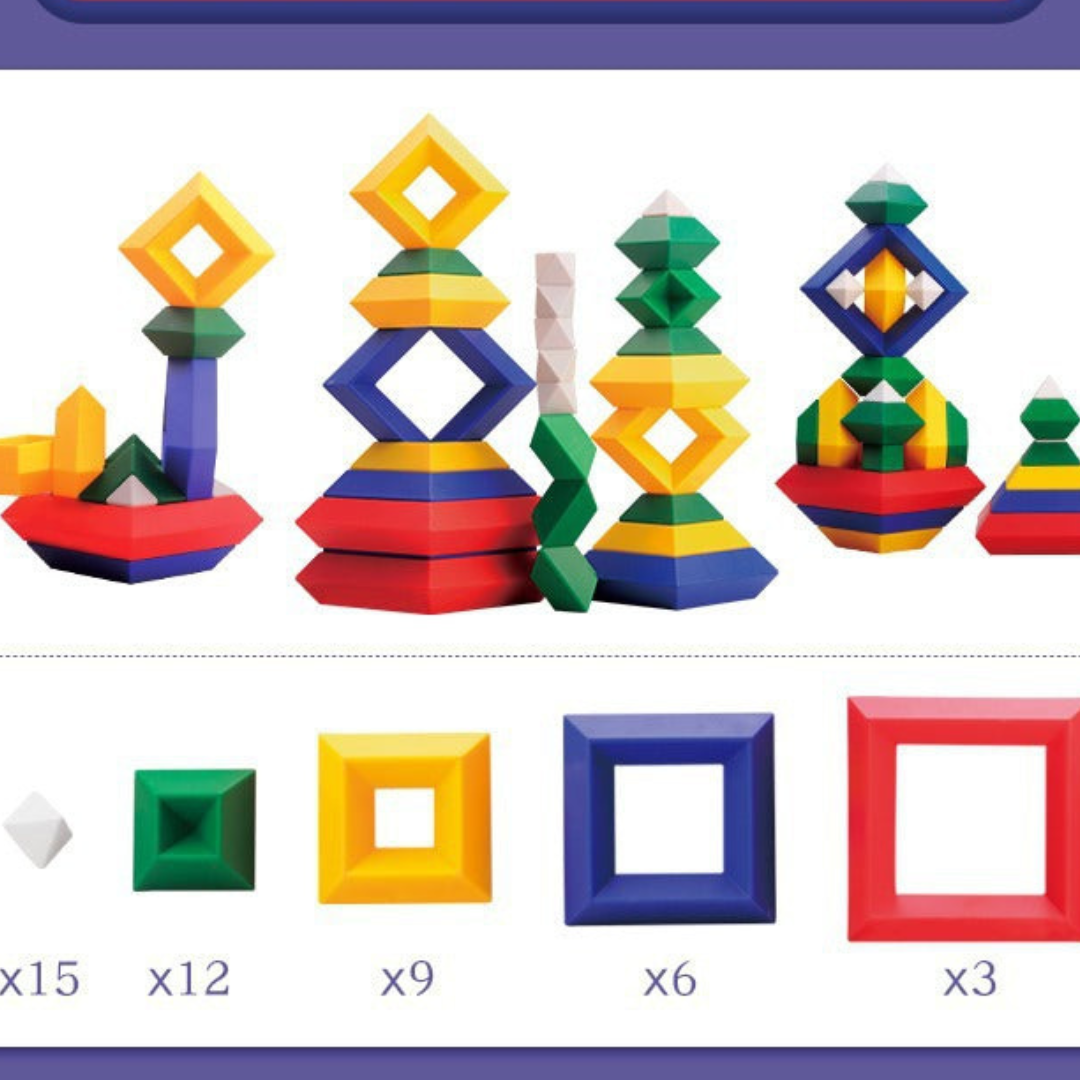 Ensemble de blocs à empiler en bois Montessori