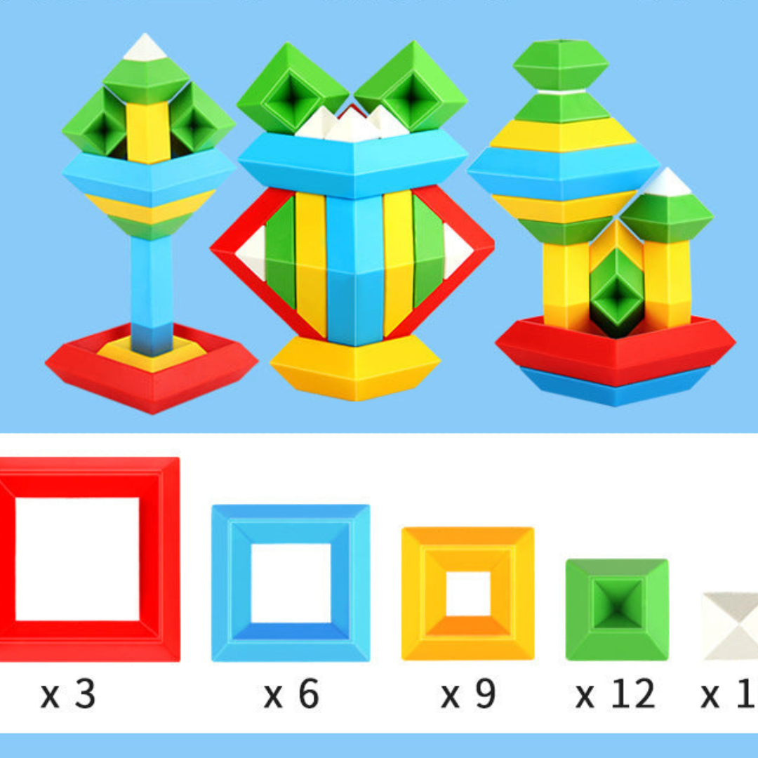 Ensemble de blocs à empiler en bois Montessori