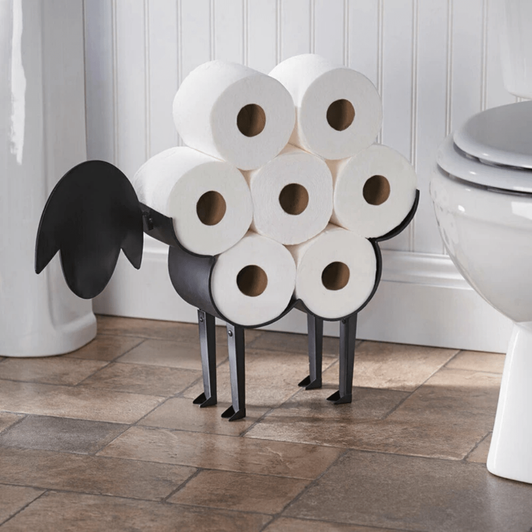 Porte-papier toilette rustique en métal en forme d'animal