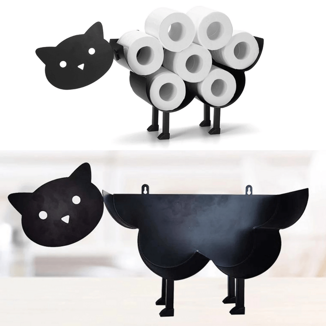 Porte-papier toilette rustique en métal en forme d'animal