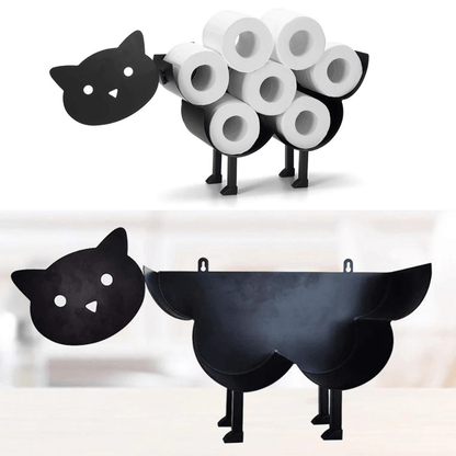 Porte-papier toilette rustique en métal en forme d'animal