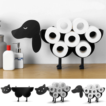Porte-papier toilette rustique en métal en forme d'animal