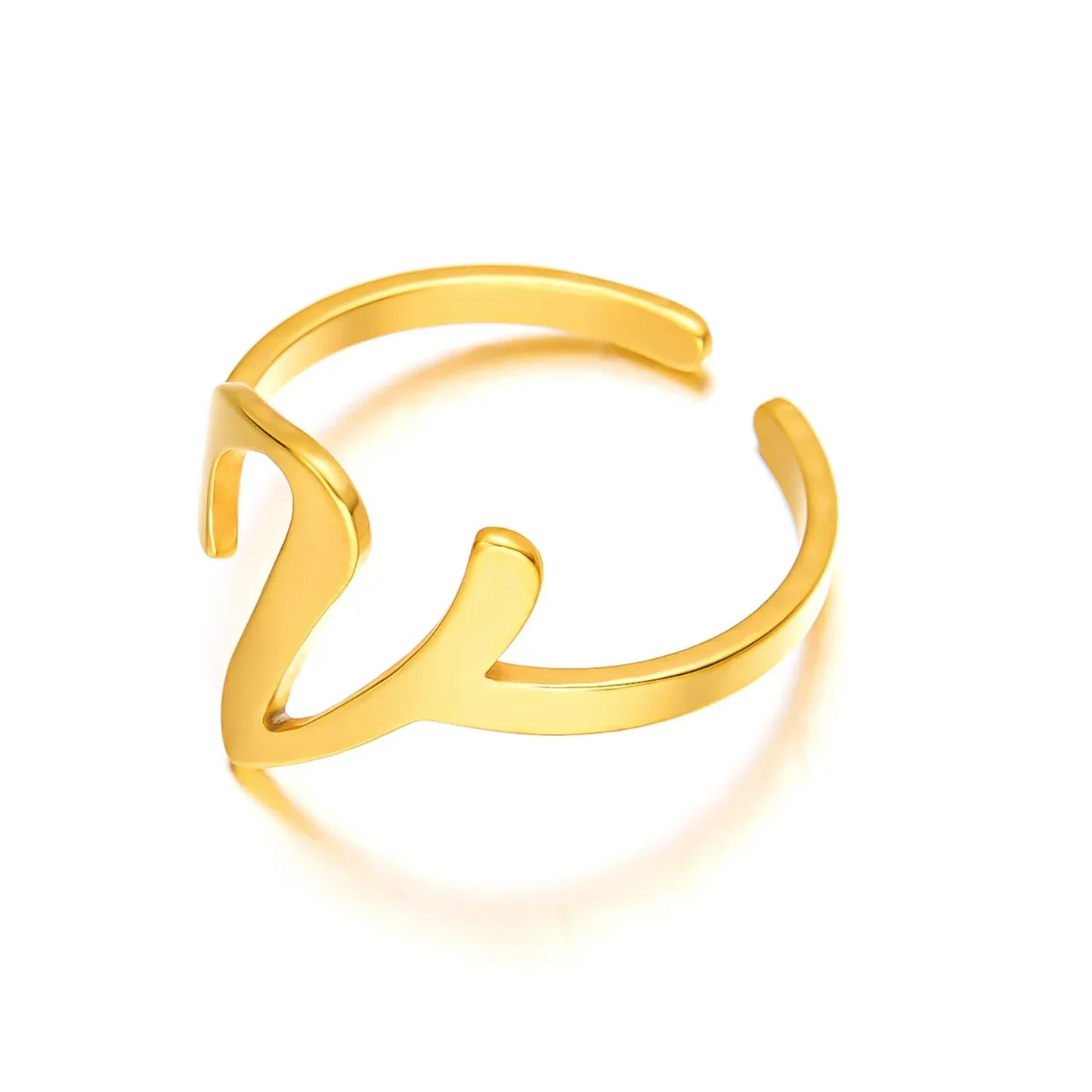 Bague initiale monogramme manuscrite personnalisée